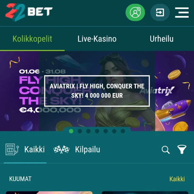 22Bet kasinoaula