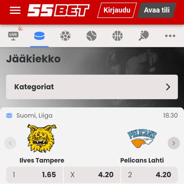 55Bet Vedonlyöntiaula