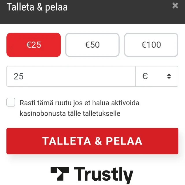 BetRebels Pay N Play -toiminto