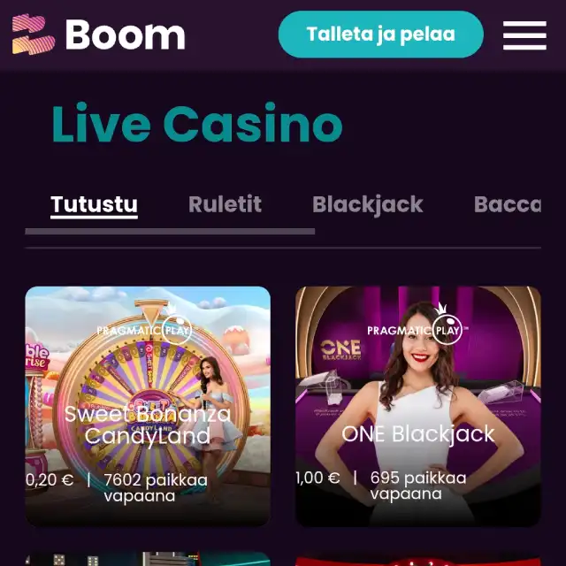 Boom Casino livekasino