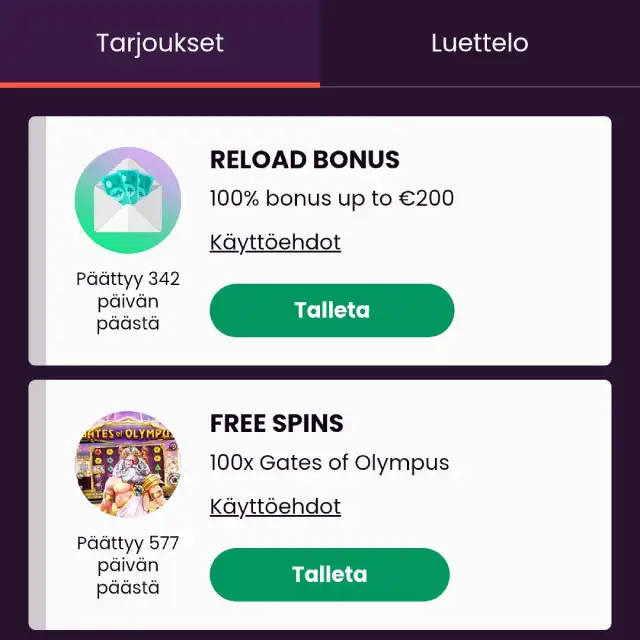 Boom Casino tarjoukset