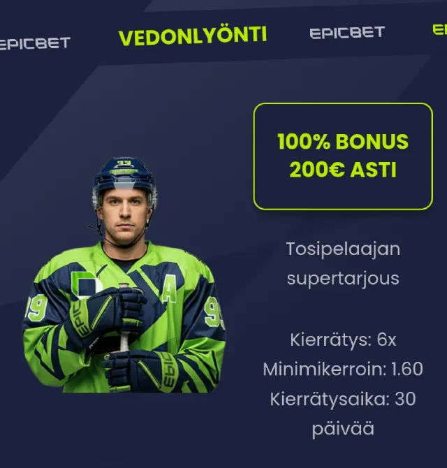 Epicbetin uusi vedonlyöntibonus. Vaihtoehto 1