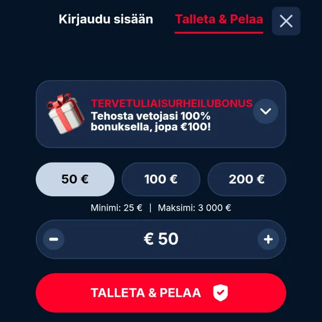 Kudosbet Casinon PNP -flow