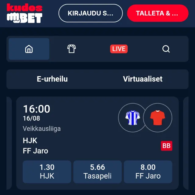 Kudosbet vedonlyönti