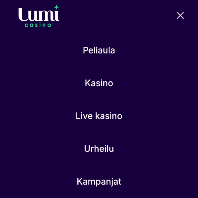 Lumi Casinon mobiilinäkymä