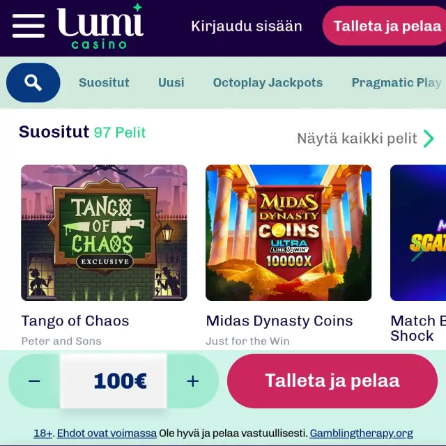 Lumi Casinon Pay N Play -flow