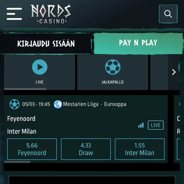 Nords Casino vedonlyönti