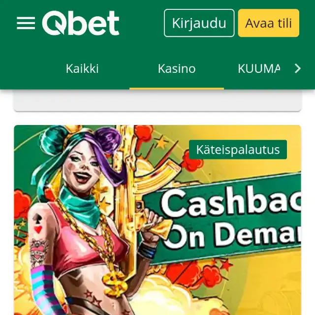 Qbet käteispalautus